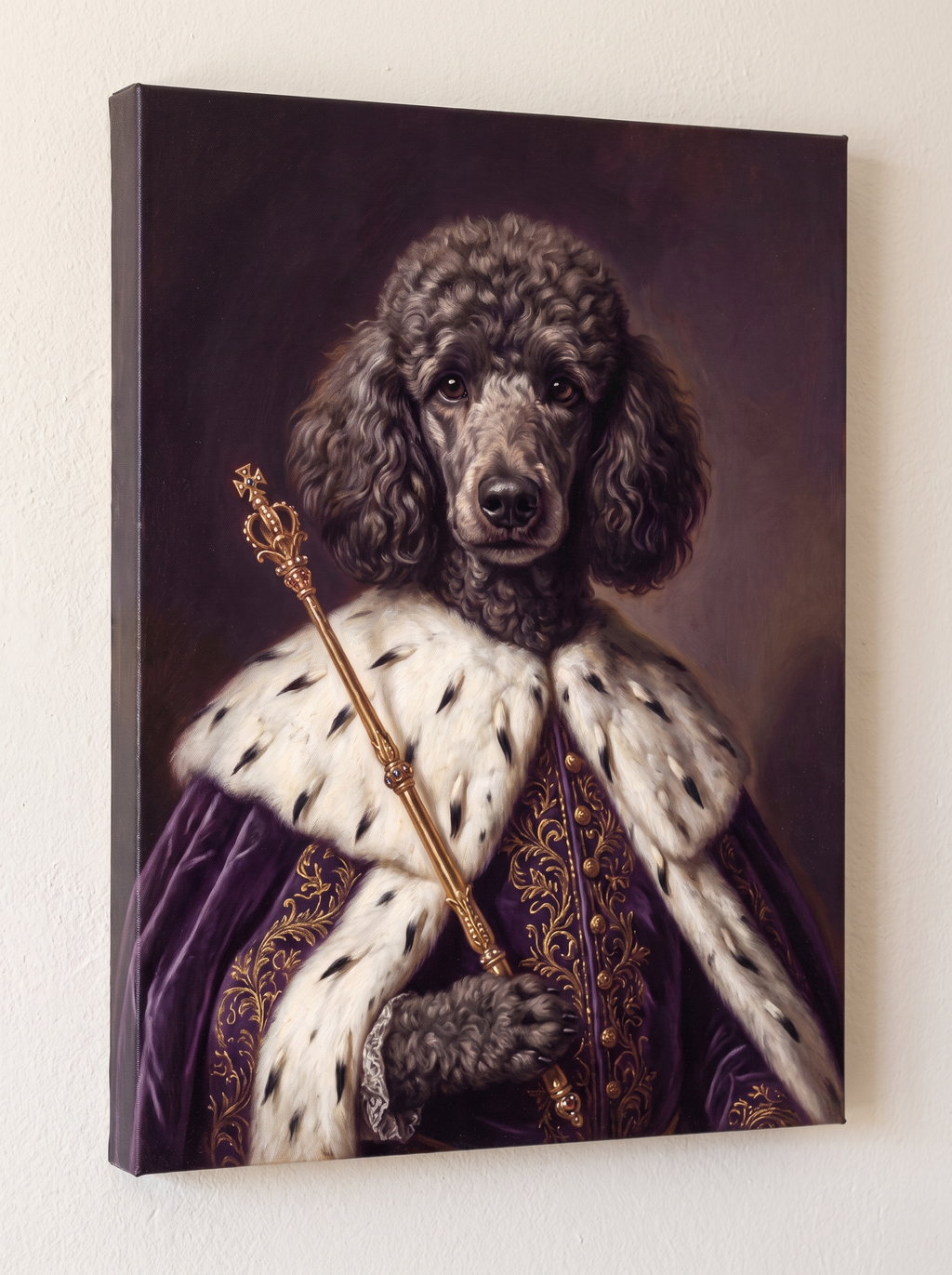 The Empress portrait printed on a gallery-wrapped canvas, hanging on a wall