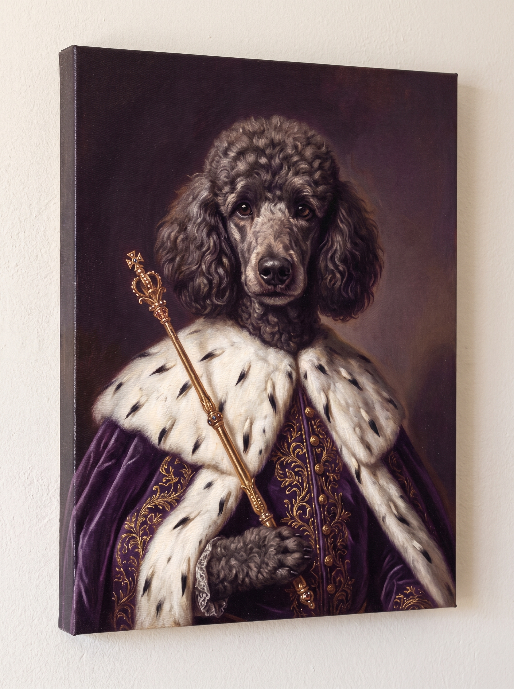 The Empress portrait printed on a gallery-wrapped canvas, hanging on a wall