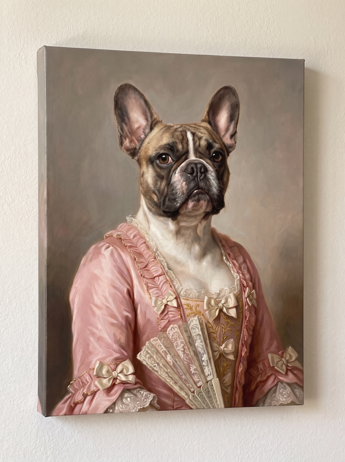 The Marquise portrait printed on a gallery-wrapped canvas, hanging on a wall