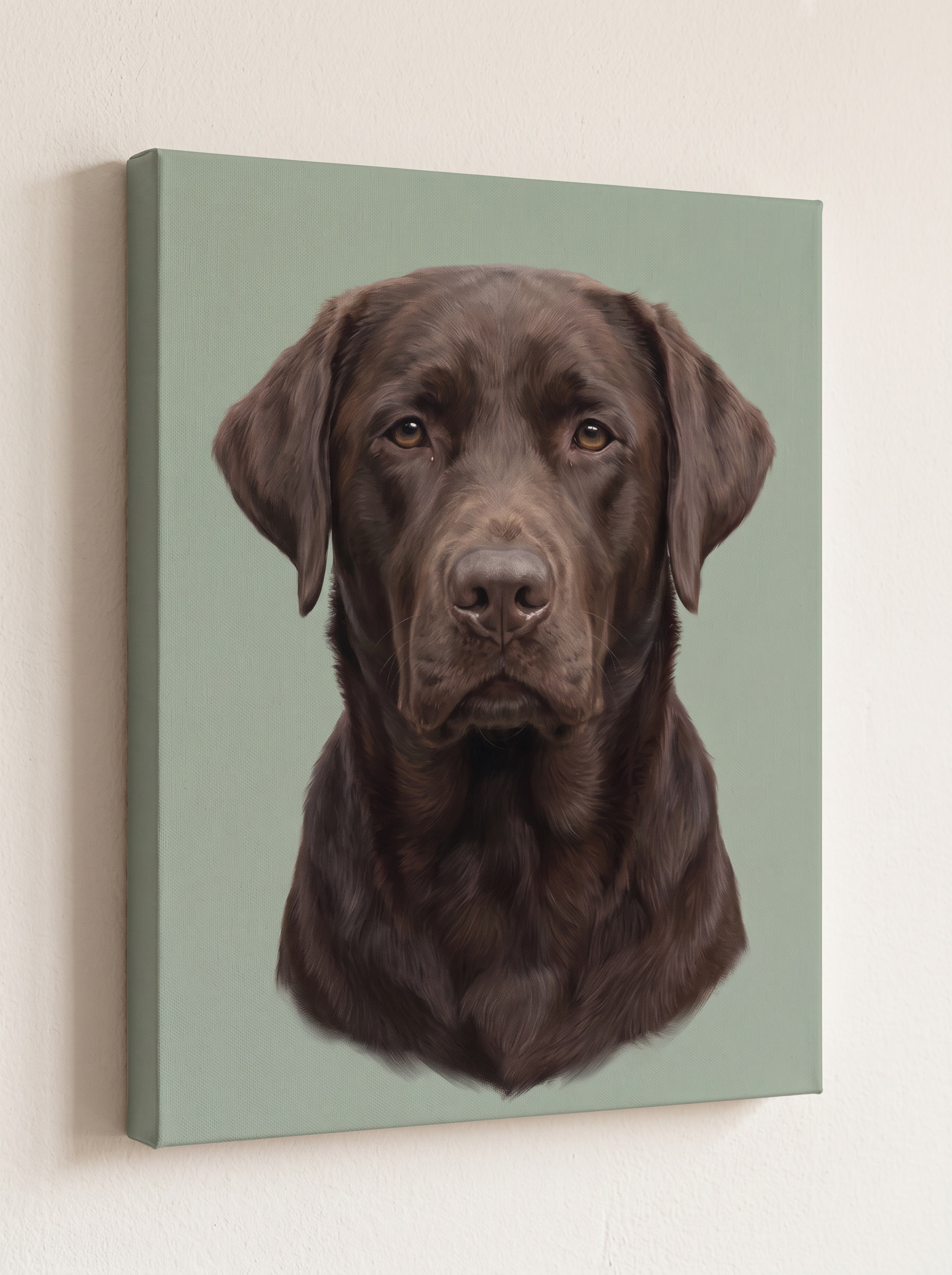 The Studio portrait printed on a gallery-wrapped canvas, hanging on a wall