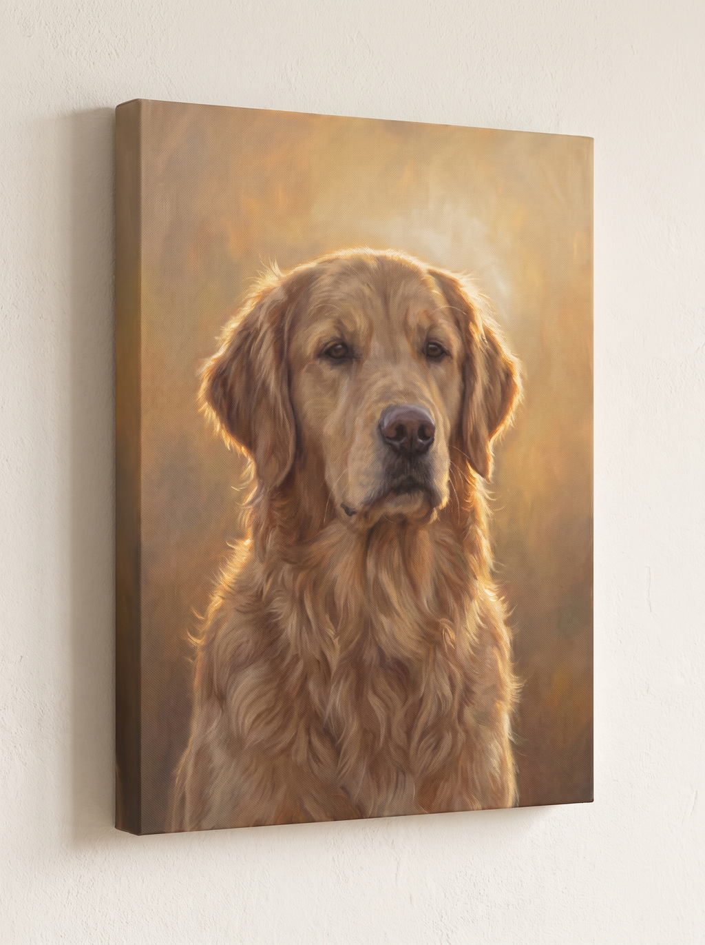 The Forever Golden Hour portrait printed on a gallery-wrapped canvas, hanging on a wall