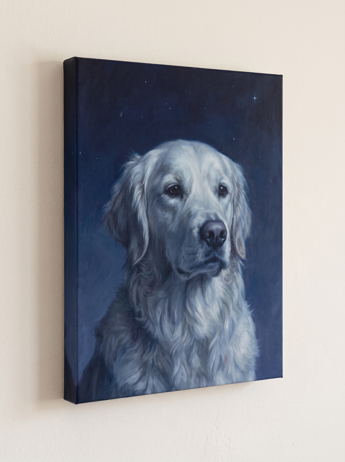 The Forever Nightfall portrait printed on a gallery-wrapped canvas, hanging on a wall